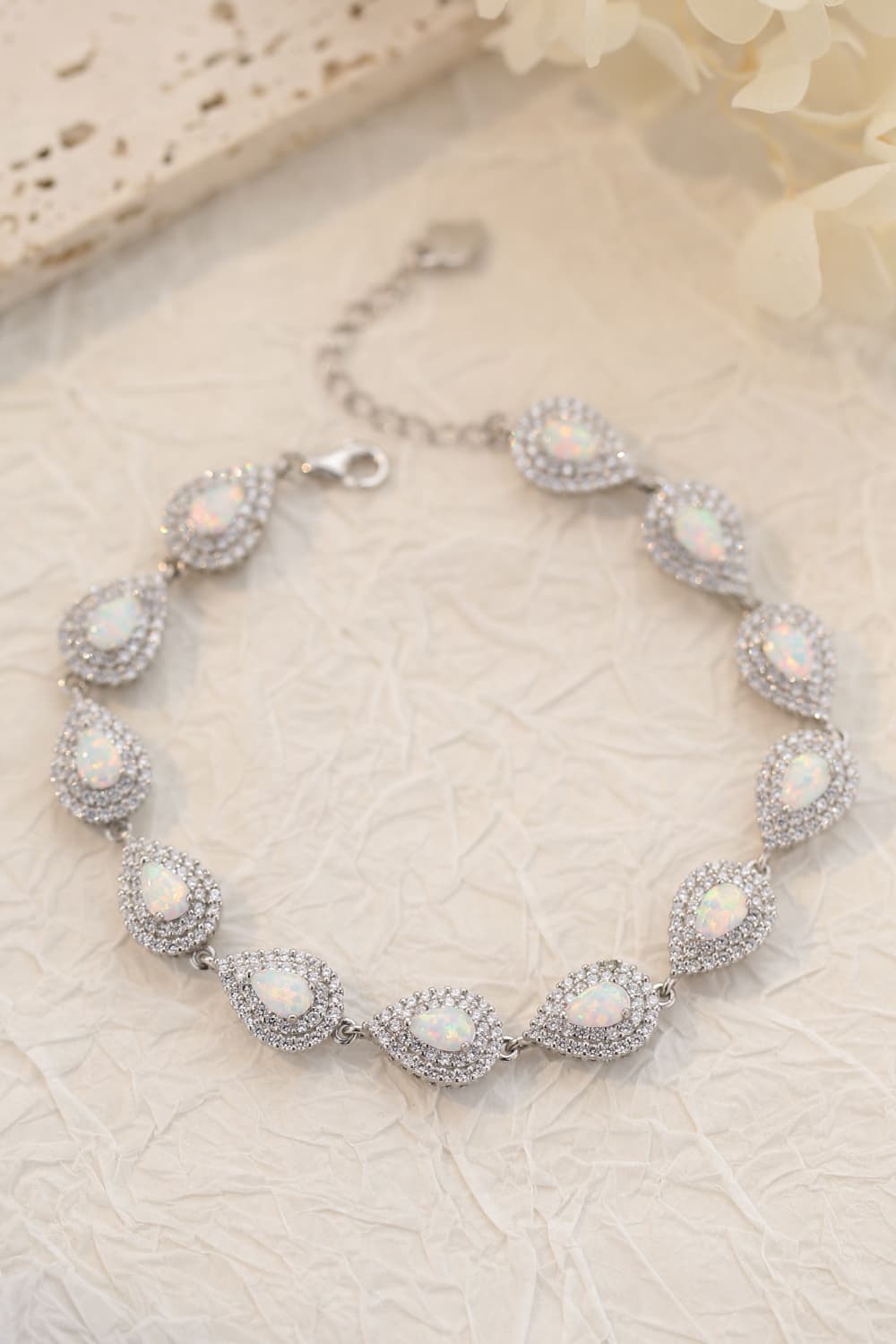 925 Sterling Silver Opal Bracelet - T - 2 COLORS -