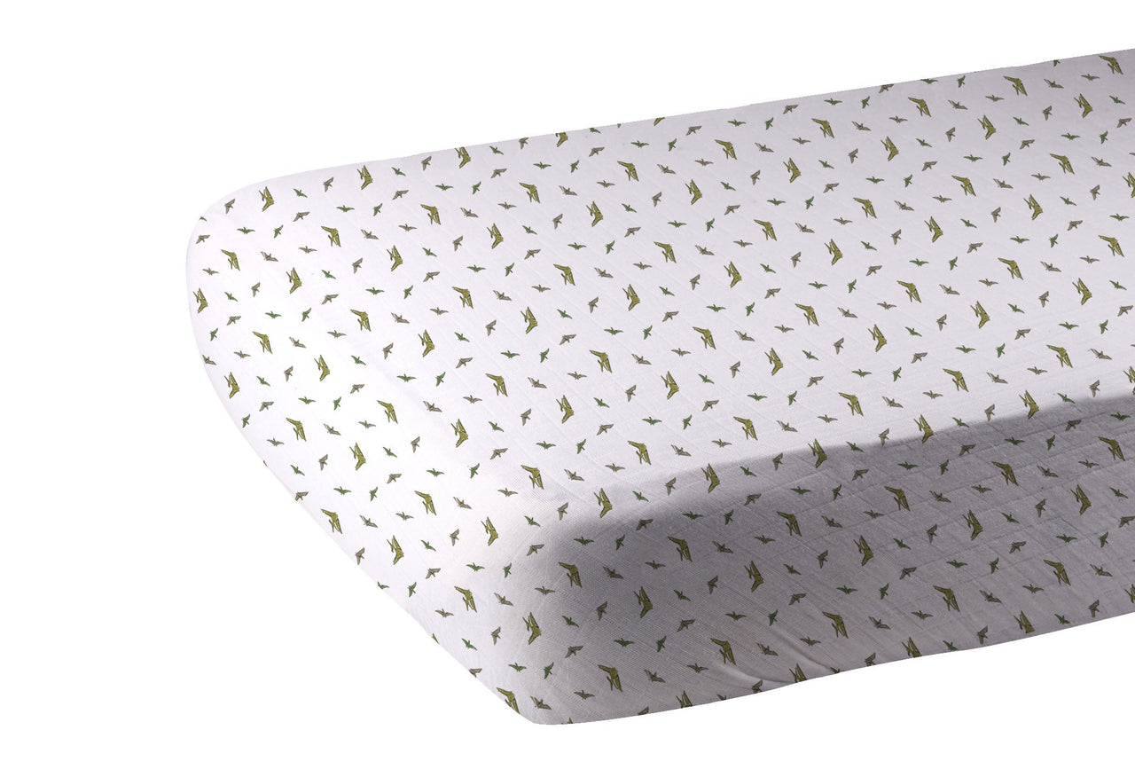 Newcastle - Pteranodon Cotton Muslin Crib Sheet -