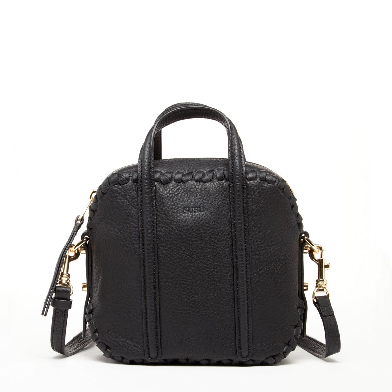 Evelyn Black Leather Crossbody Bag -