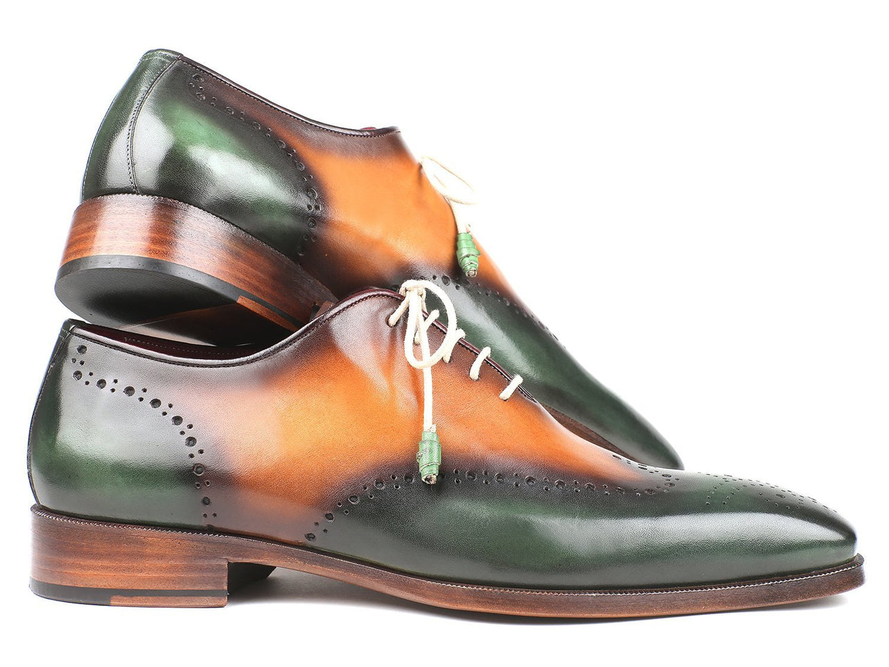 Paul Parkman - Green & Camel Wingtip Oxfords -