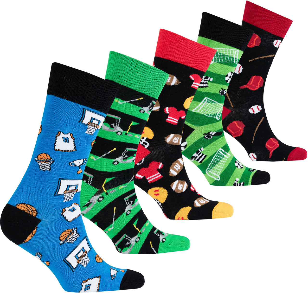 Men's Manly Sports Socks - 5 PACK -