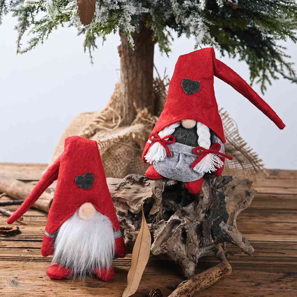 2-Piece Heart Christmas/seasonal Pointed Hat Gnomes - 11" - [5-10 DAY DELIVERY] - 2 PCS - T - SET -