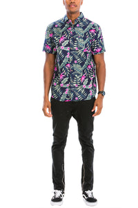 Thumbnail for WEIV - Digital Print Hawaiian Short Sleeve Shirt -