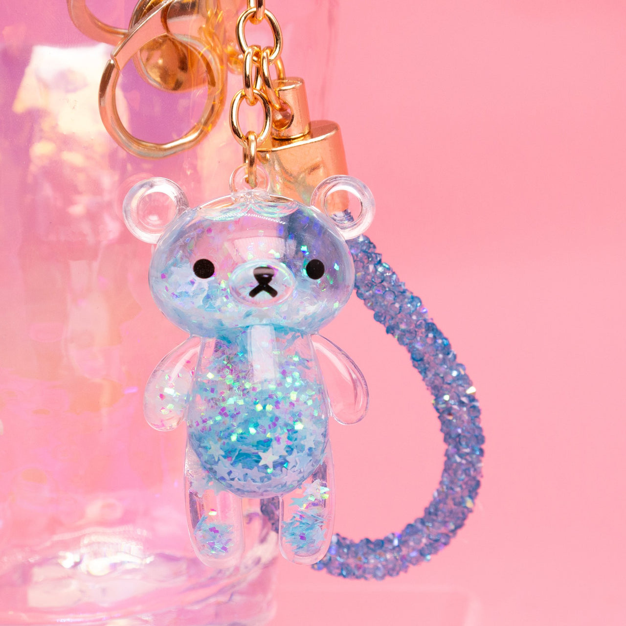 Glitter Bear Keychain - Blue -