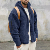 Thumbnail for Men's warm jacket, loose hooded casual jacket - K - 4 COLORS -