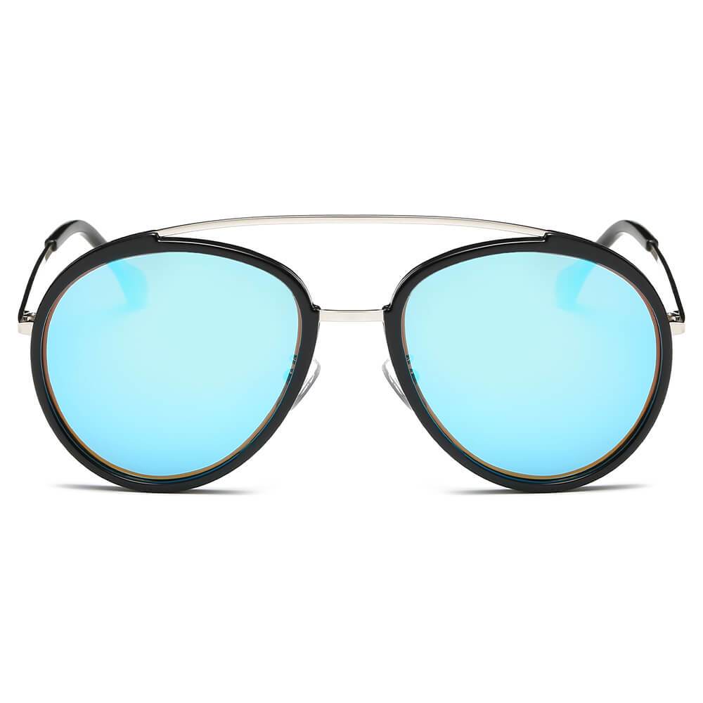 Farmindale | CA13 - Polarized Circle Round Brow-Bar Fashion Sunglasses - 6 COLORS -