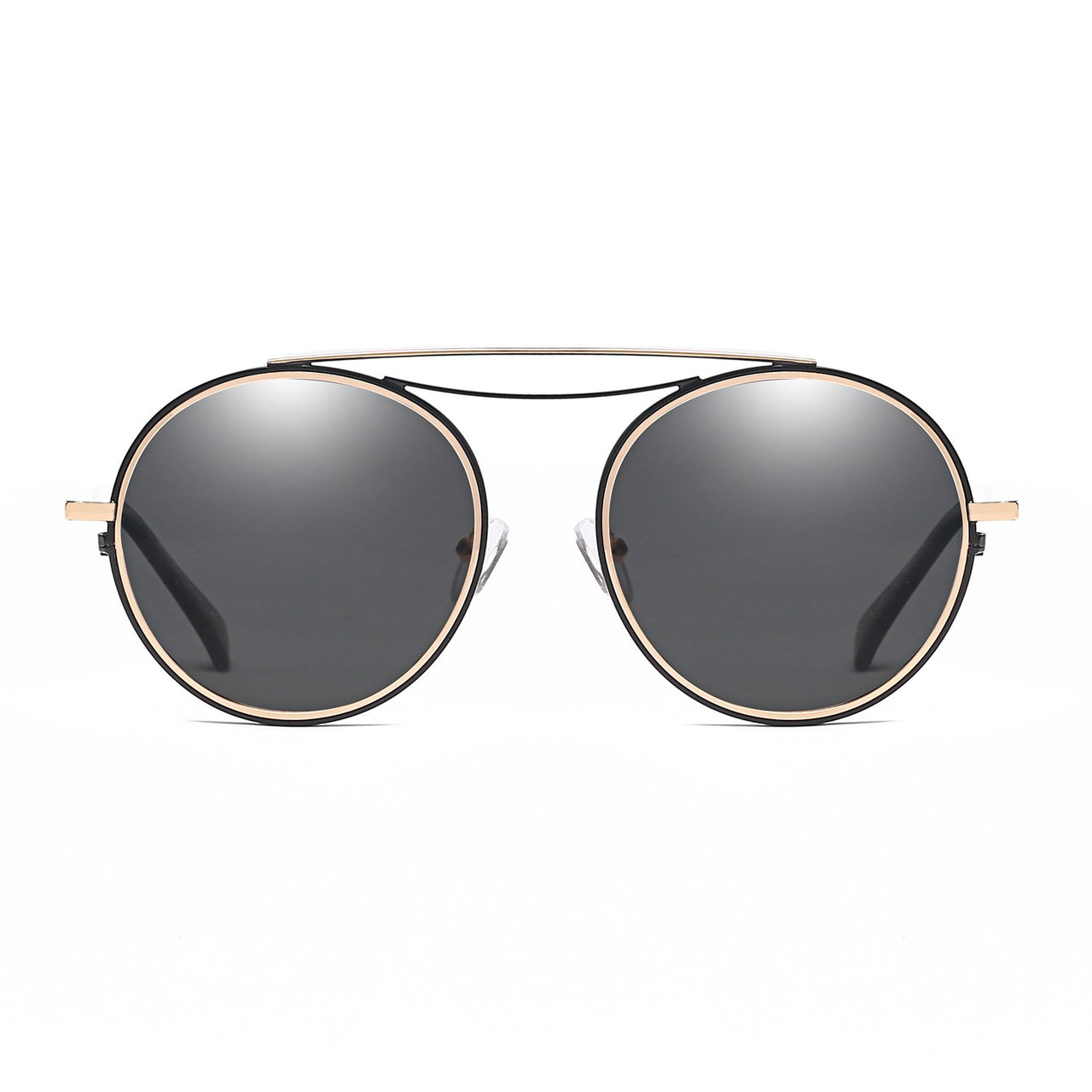 Fairfax | CA10 - Polarized Circle Round Brow-Bar Fashion Sunglasses - 6 COLORS -