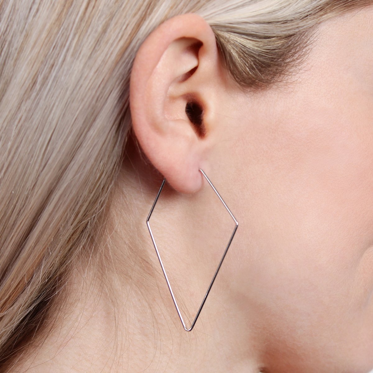 Riah Fashion - Polygon Shape Brass Earrings - 3 FINISHES