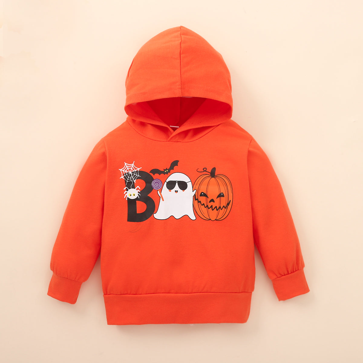 BOO Graphic Long Sleeve Hoodie and Printed Pants Set - 2 PCS. - T - 2 COLORS -