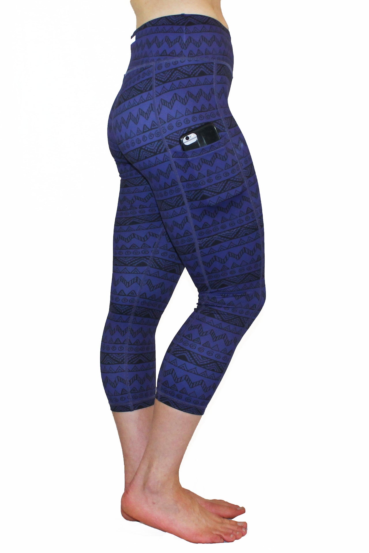 Purple Tribal - Pocket Tights - 5 SIZES - 1 COLOR