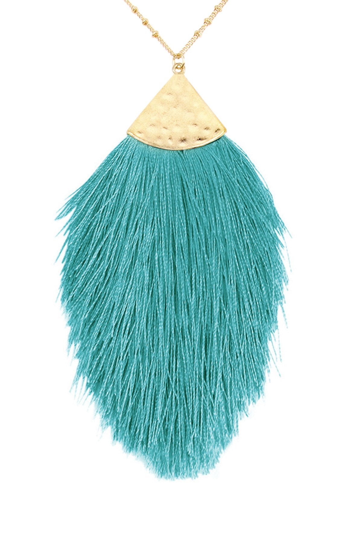 Riah Fashion - Tassel Pendant Dainty Necklace - 34 COLORS -