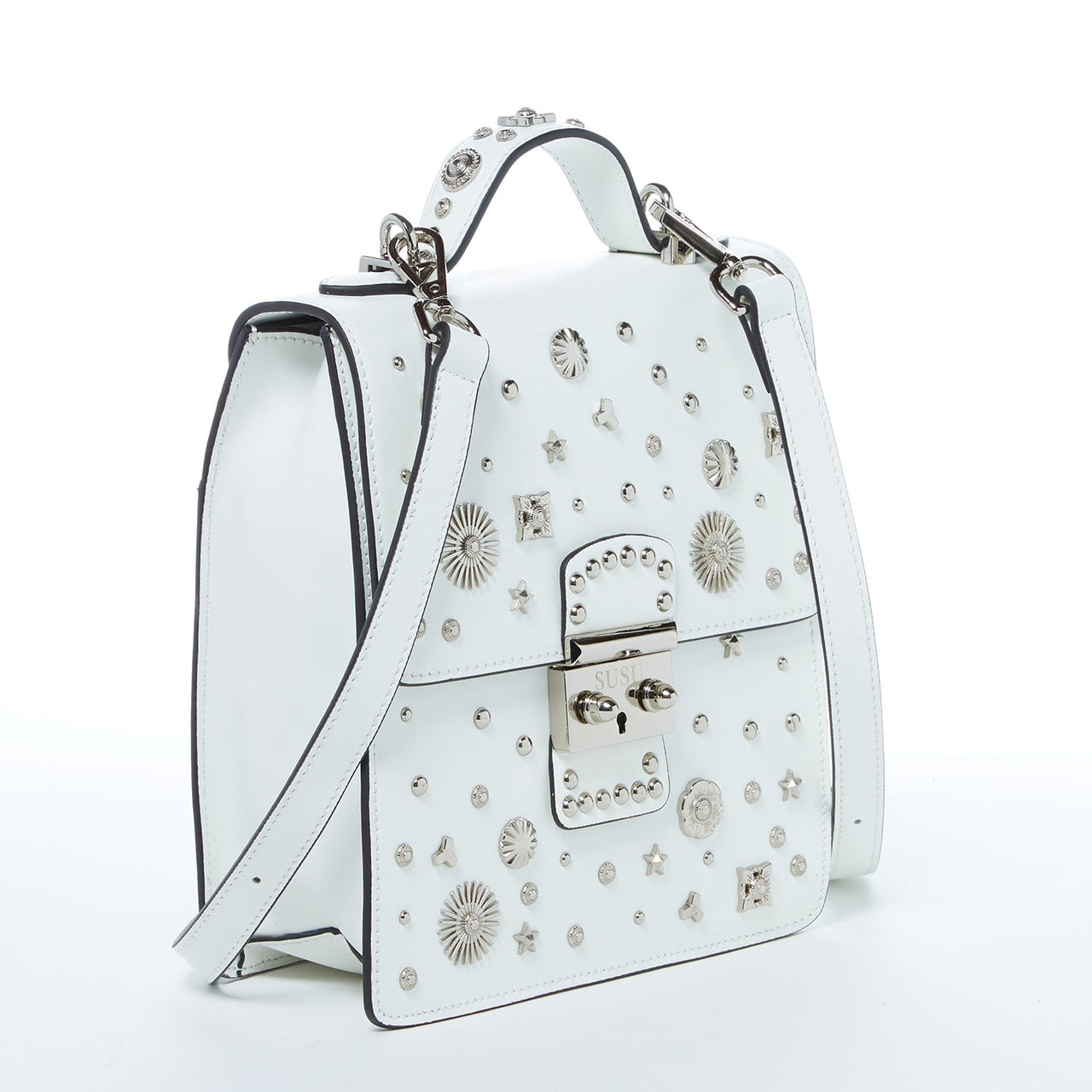 The Hollywood Backpack Leather Purse White -