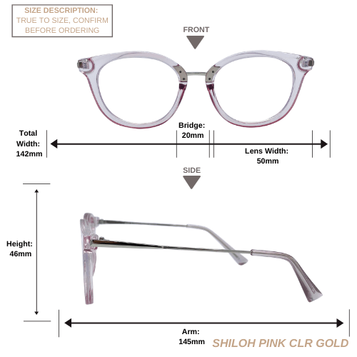 Shiloh | Pink Clear Gold | Blue Light Blocking Glasses - 1 COLOR -