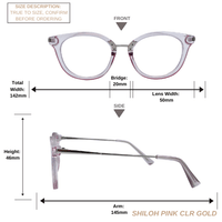 Thumbnail for Shiloh | Pink Clear Gold | Blue Light Blocking Glasses - 1 COLOR -