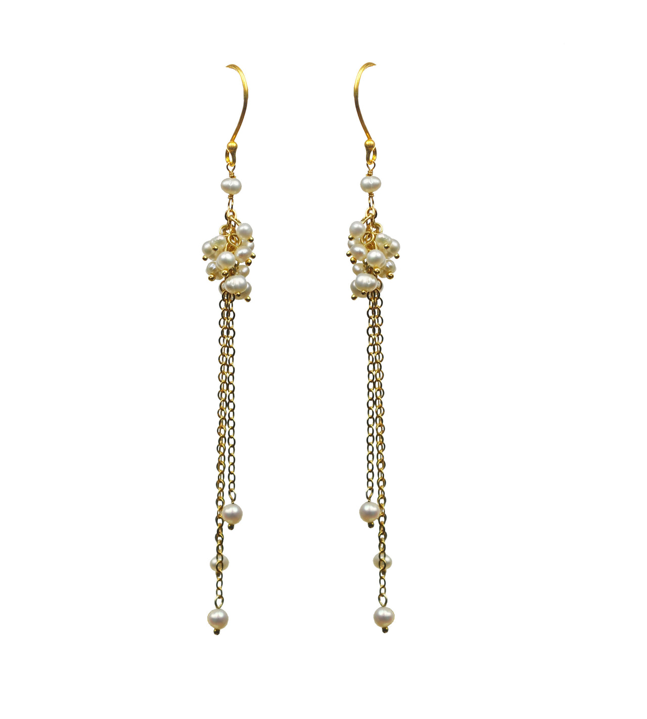 Gena Myint - Pearl Cluster Vermeil Earrings -