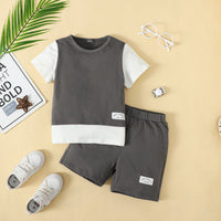 Thumbnail for Round Neck Short Sleeve Top and Shorts Set - 2 PCS. - T - 1 COLOR -