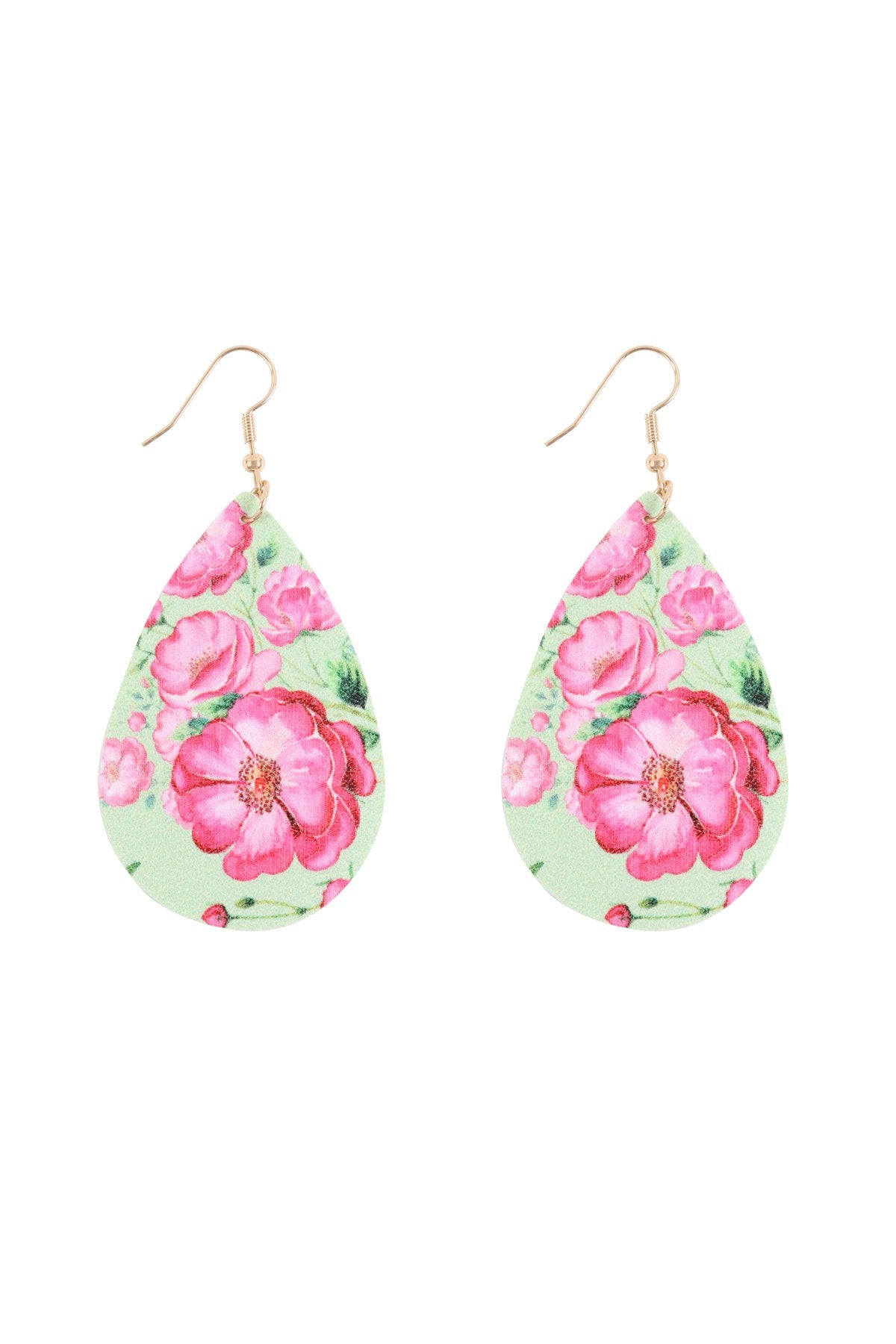 Floral Printed Pear-Shaped Earrings - 7 COLORS -