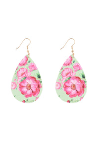 Thumbnail for Floral Printed Pear-Shaped Earrings - 7 COLORS -