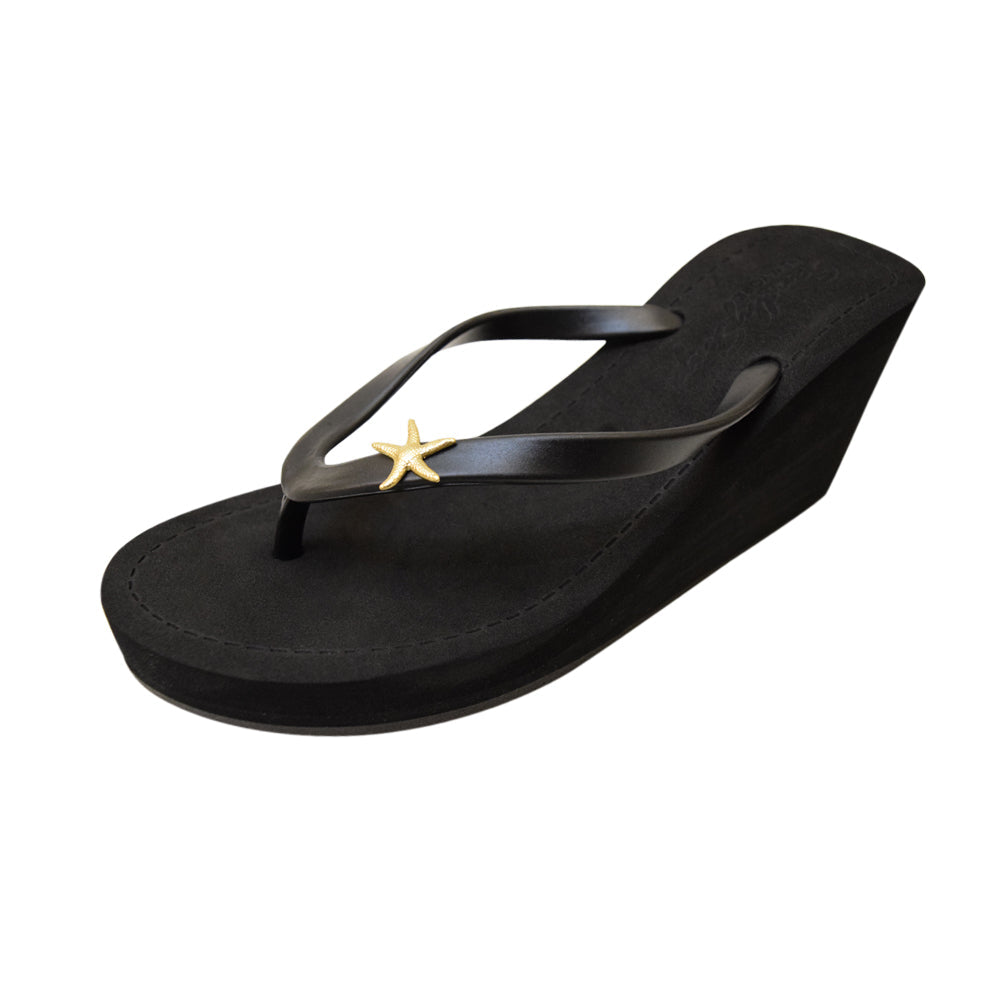 SAND BY SAYA N.Y. - Gold Starfish - Women's High Wedge Matte - 3 COLORS -