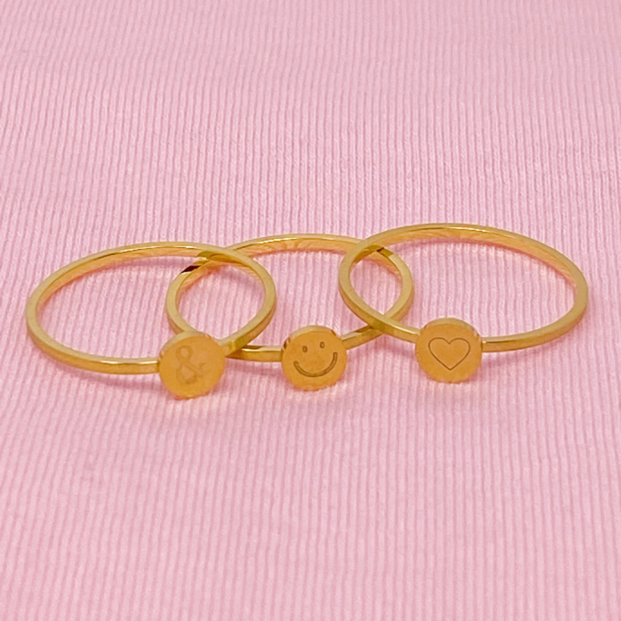 Tiny Disc Stackable Ring - 3 SYMBOLS