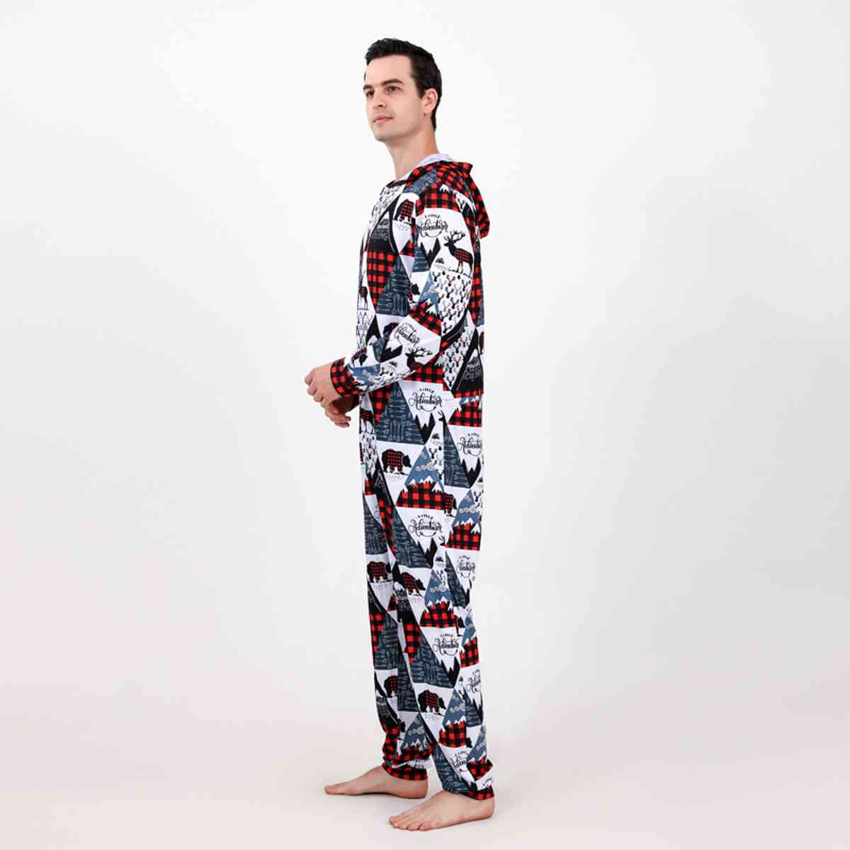 MEN Printed Hooded Jumpsuit - T -