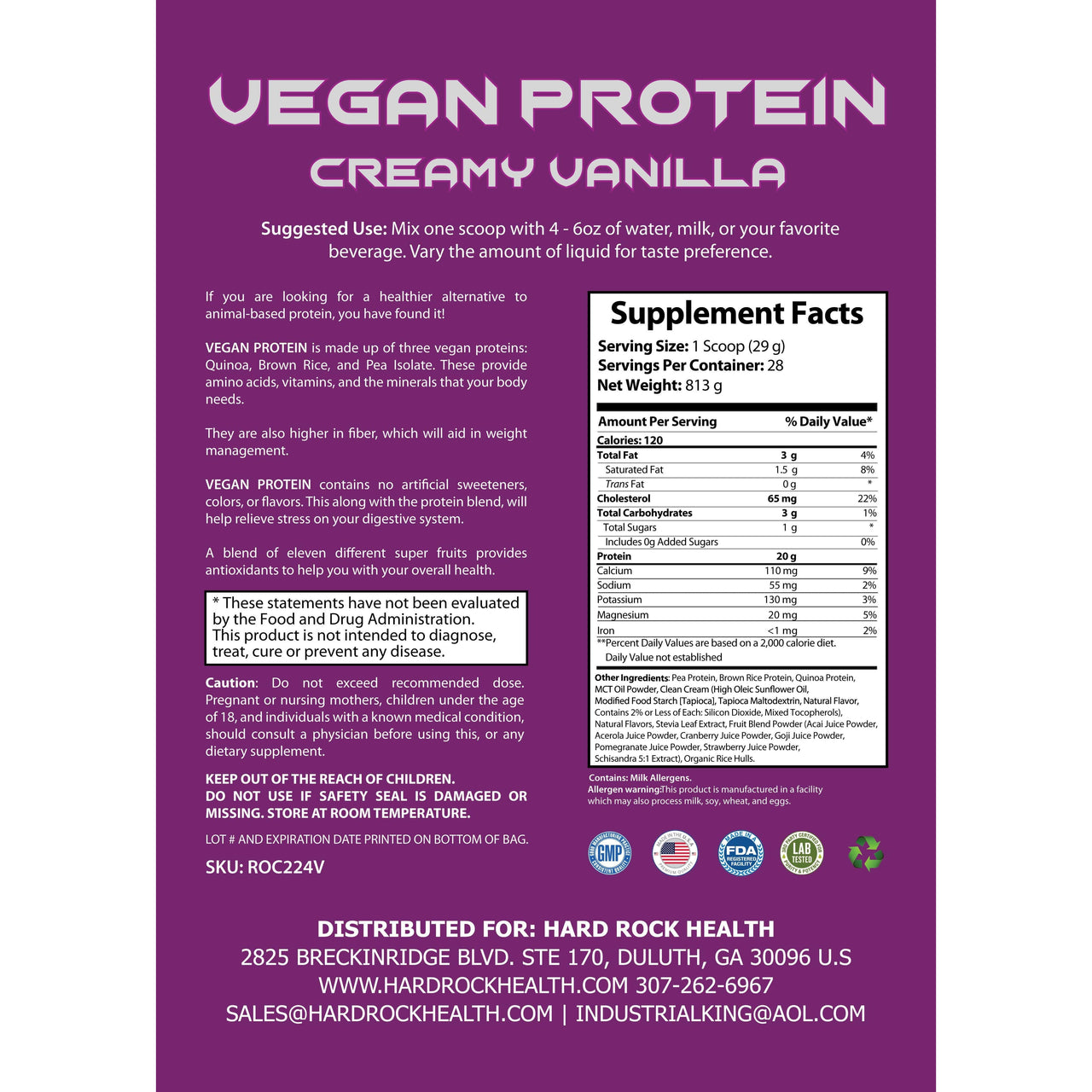 Organic Vegan Protein - Hard Rock Health®