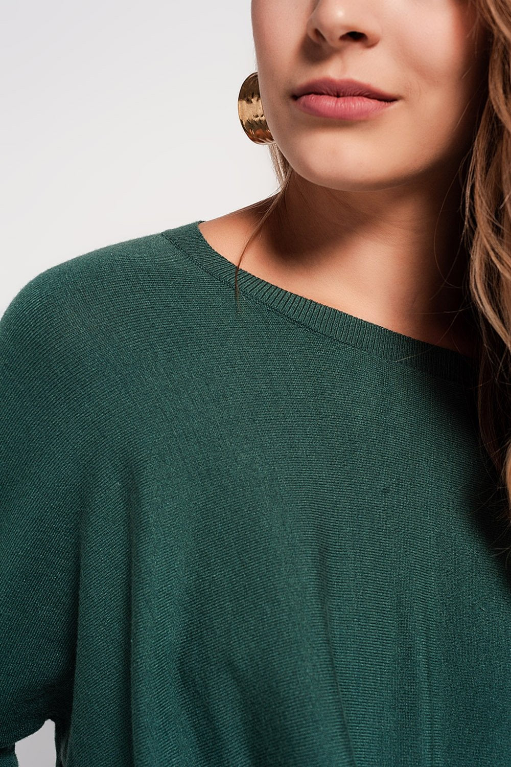 Q2 - Batwing Jumper in Green - 2 SIZES - 1 COLOR -