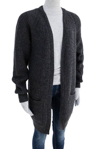 Thumbnail for Cabin Measures - Heavy Knit Alpaca Wool Sweater Coat in Carbon -