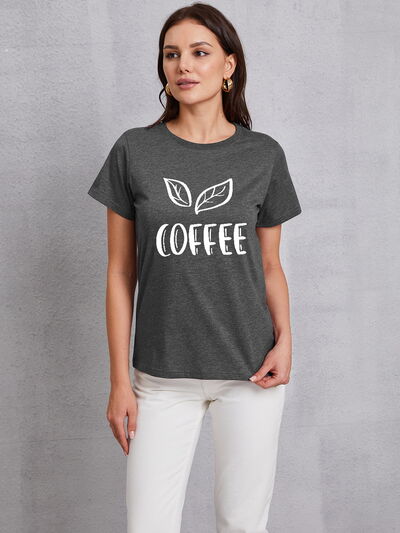 COFFEE Round Neck Short Sleeve T-Shirt - T - 3 COLORS -