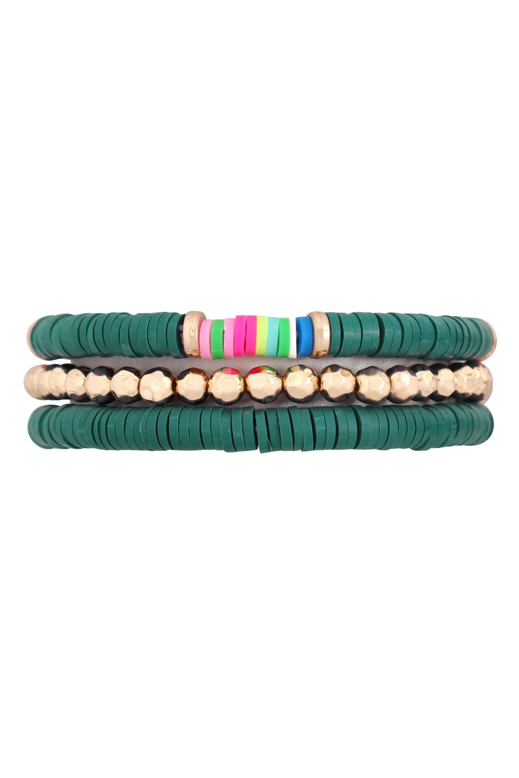 Fimo Metal Multi Elastic Bracelet - 7 COLORS -