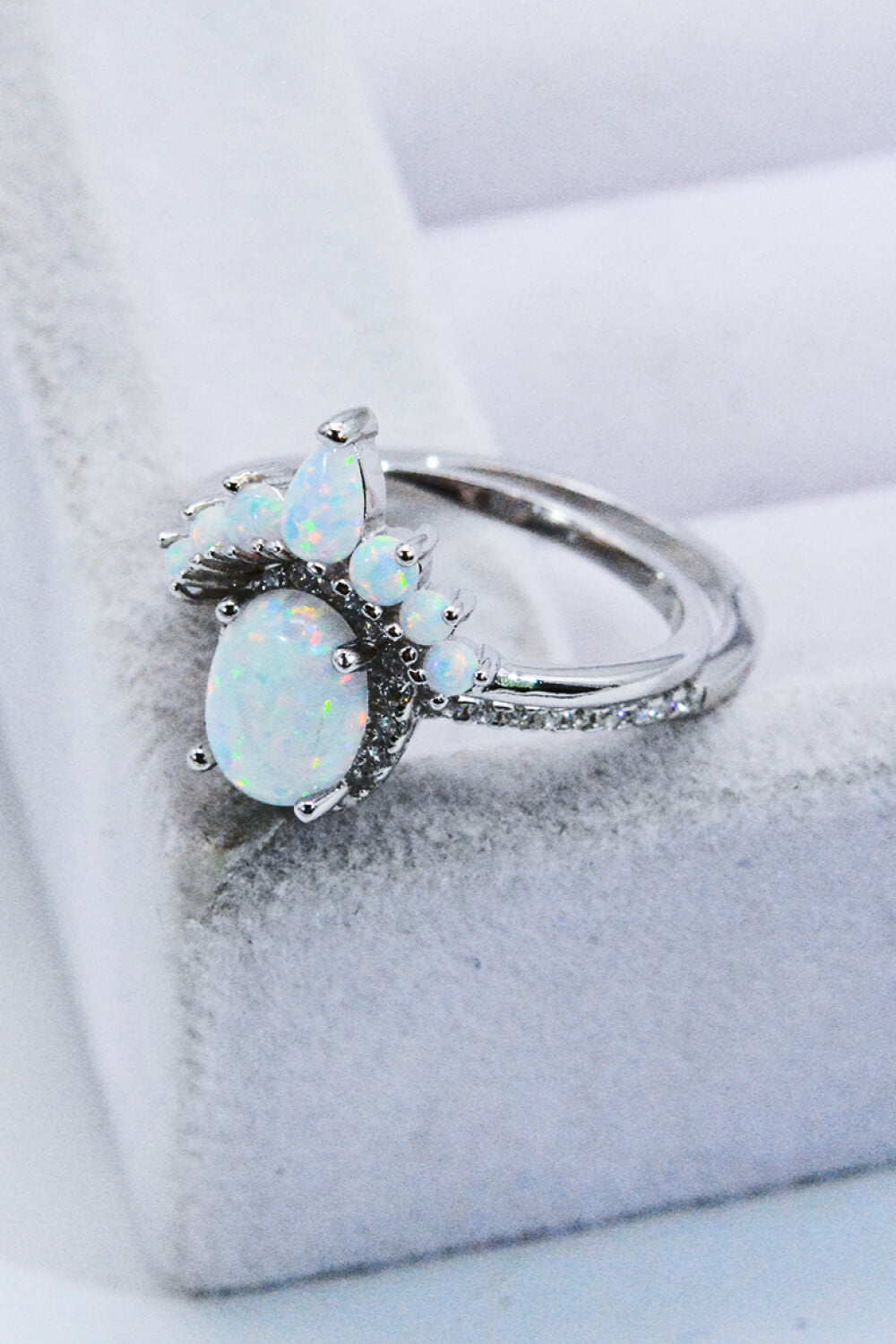 925 Sterling Silver Opal Ring - T - SIZES 5 THRU 10 - 1 COLOR -