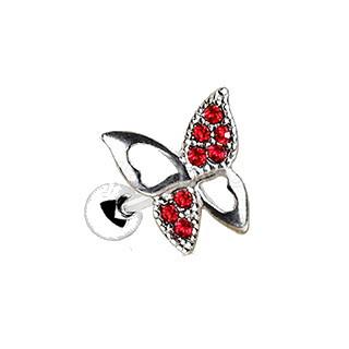 316L Stainless Steel Jeweled Butterfly Cartilage Earring -