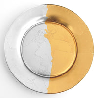 Thumbnail for GILT - CONTOUR Set/4 Gold/Silver Dinner Plates -