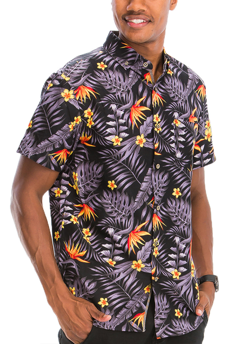 WEIV - Digital Print Hawaiian Short Sleeve Shirt -