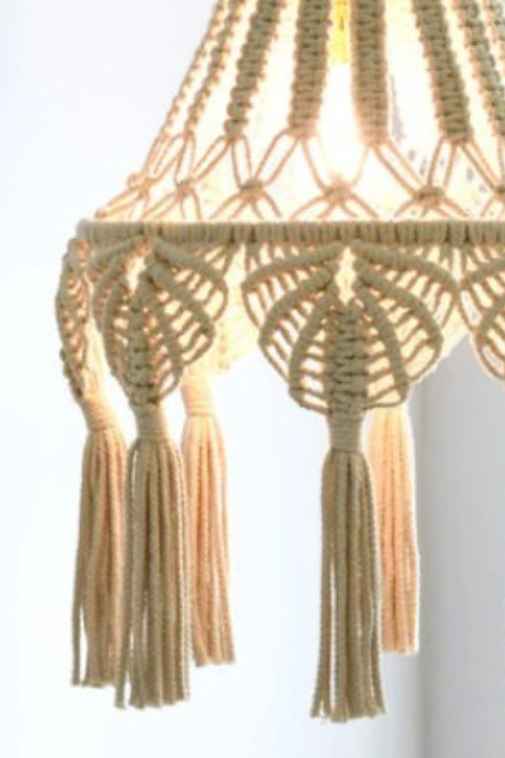 Macrame Hanging Lampshade - 11.8' X 31.5" - T - 2 COLORS -