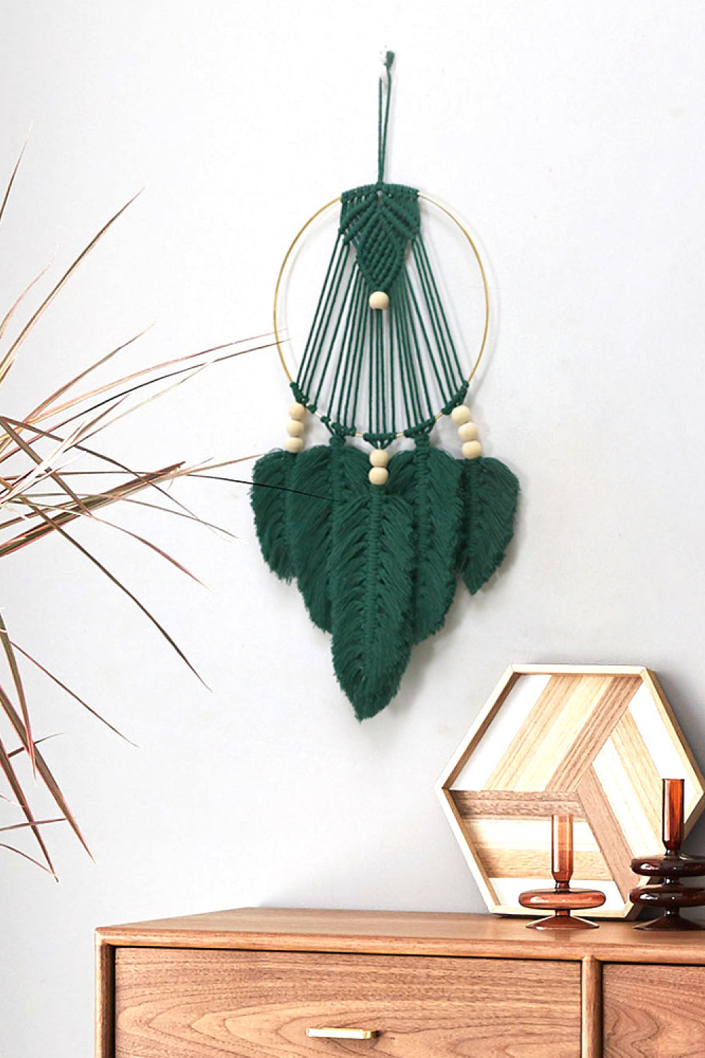 Feather Macrame Wall Hanging Decor - 21.6" X 9.8" - T - 2 COLORS -