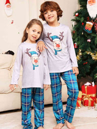 Thumbnail for KIDS  Rudolph Graphic Long Sleeve Top and Plaid Pants Set - T -