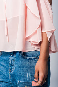 Thumbnail for Q2 - Light Pink Cold Shoulder Top - 1 COLOR -