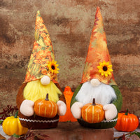 Thumbnail for Autumn Decorations Plush Gnomes - Pumpkins Sunflowers - 12.89