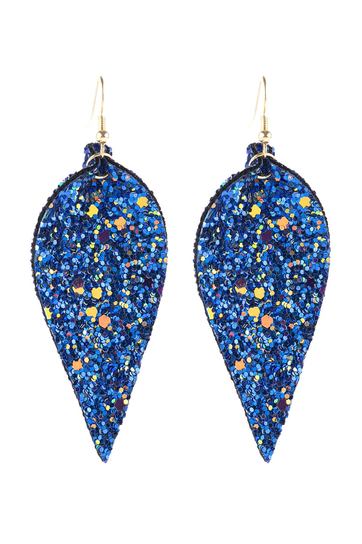 Pinched Sequin Leather Drop Earrings - 8 COLORS