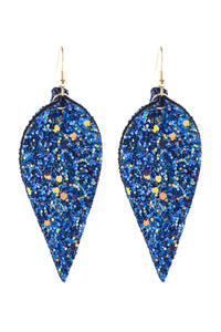 Thumbnail for Pinched Sequin Leather Drop Earrings - 8 COLORS