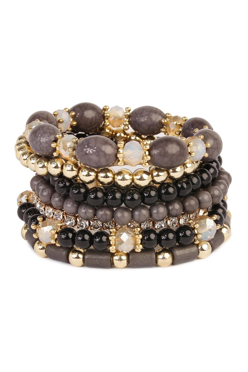 Riah Fashion -  - Multibead Stackable Bracelet - 7 COLORS -