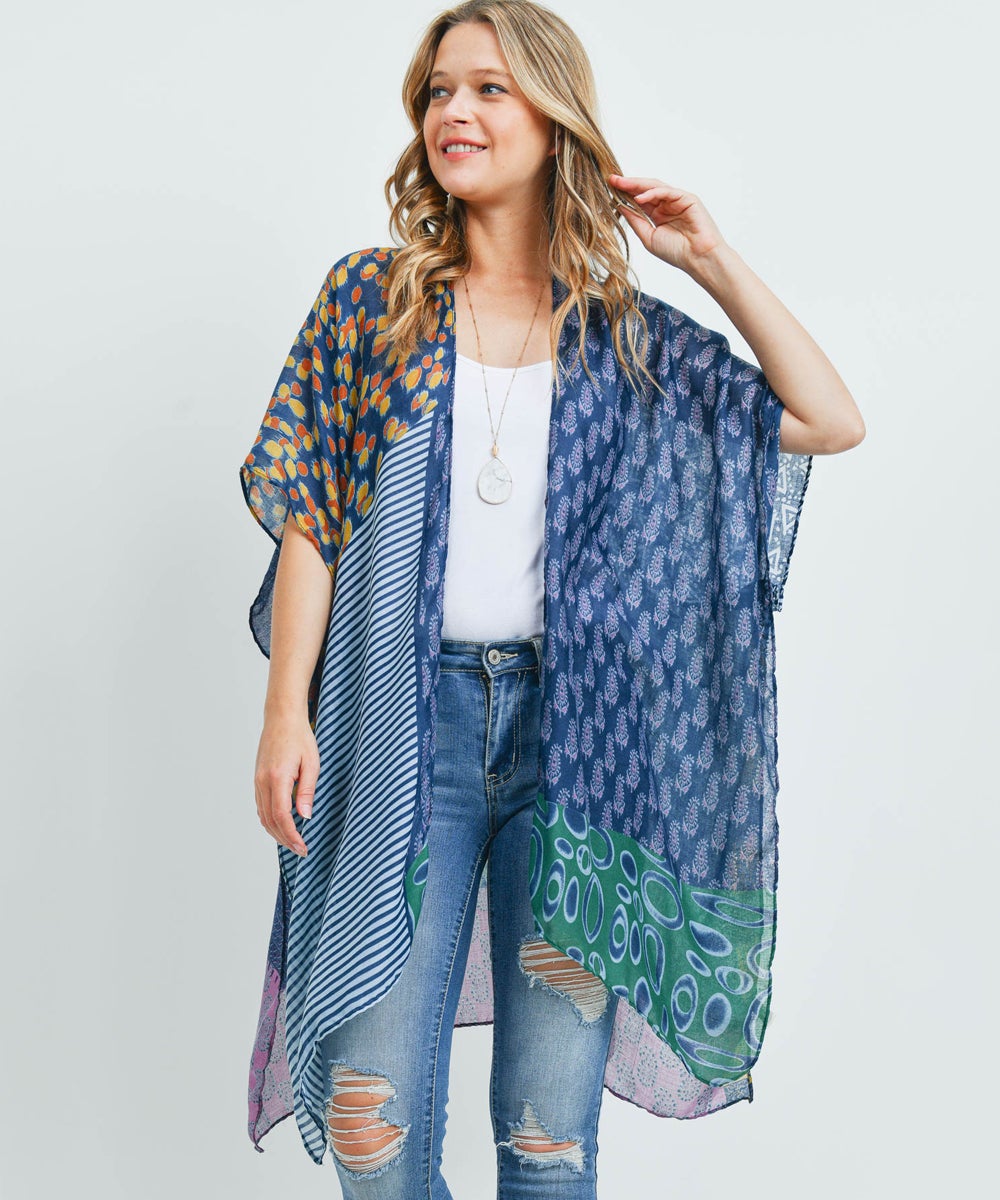 Mixed Pattern Kimono - 3 COLORS -