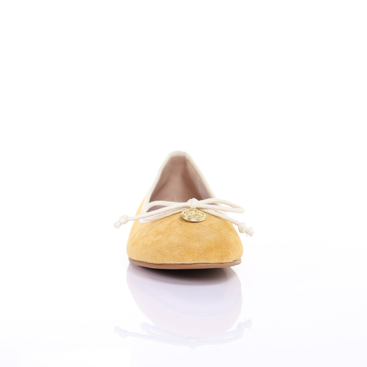 Bow Suede Ballerina (Mustard)