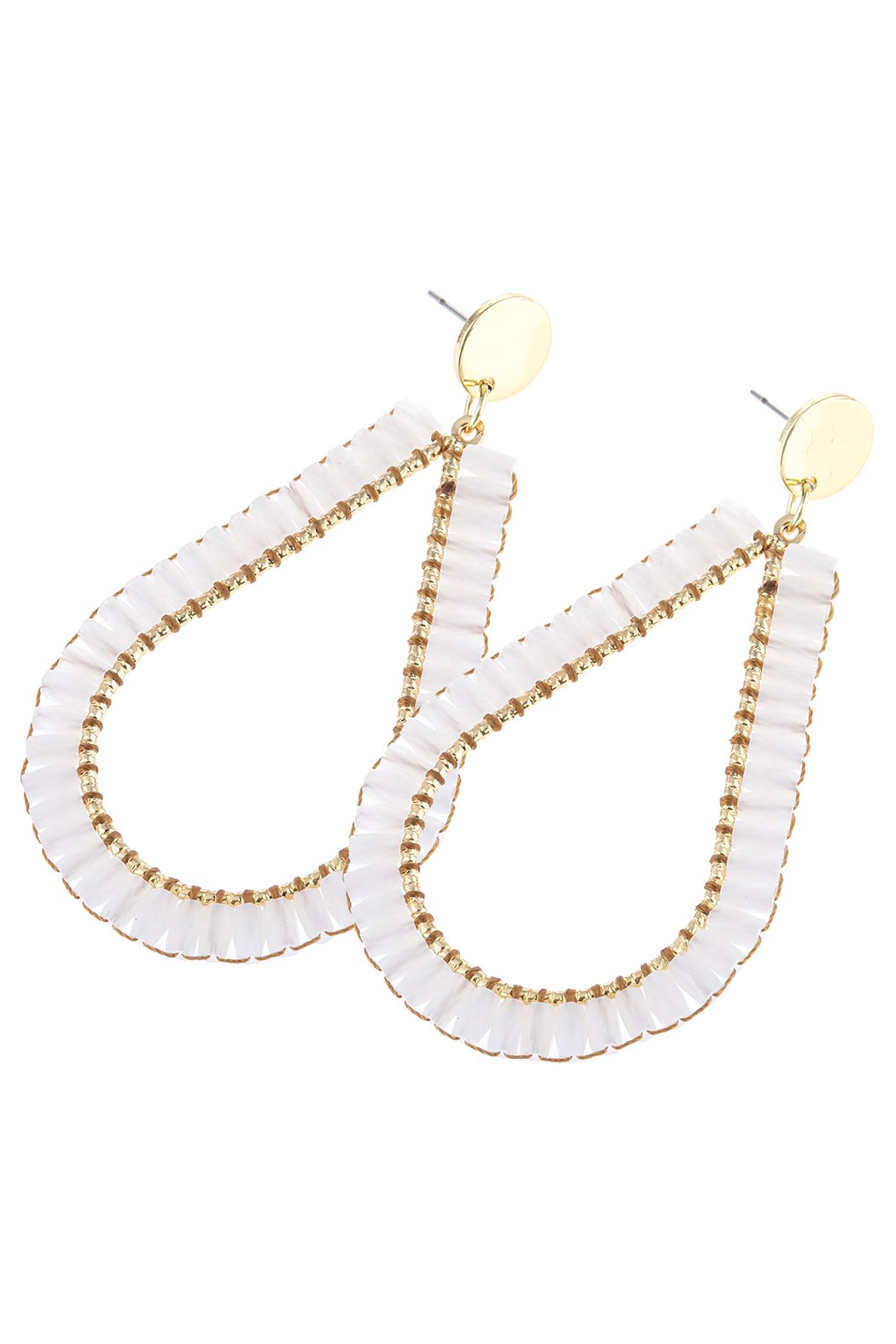 Riah Fashion - Glass Beaded Teardrop Earrings - 5 COLORS