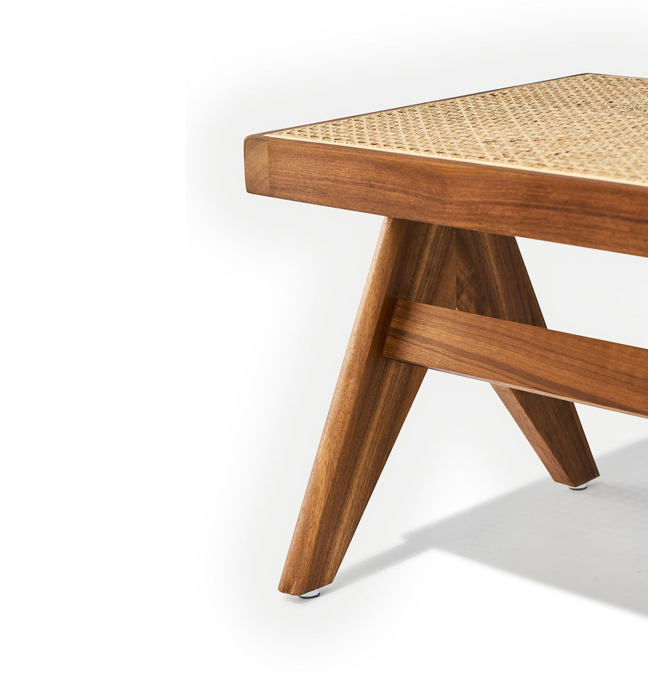 GFURN - Célia Bench - Walnut & Natural Rattan -