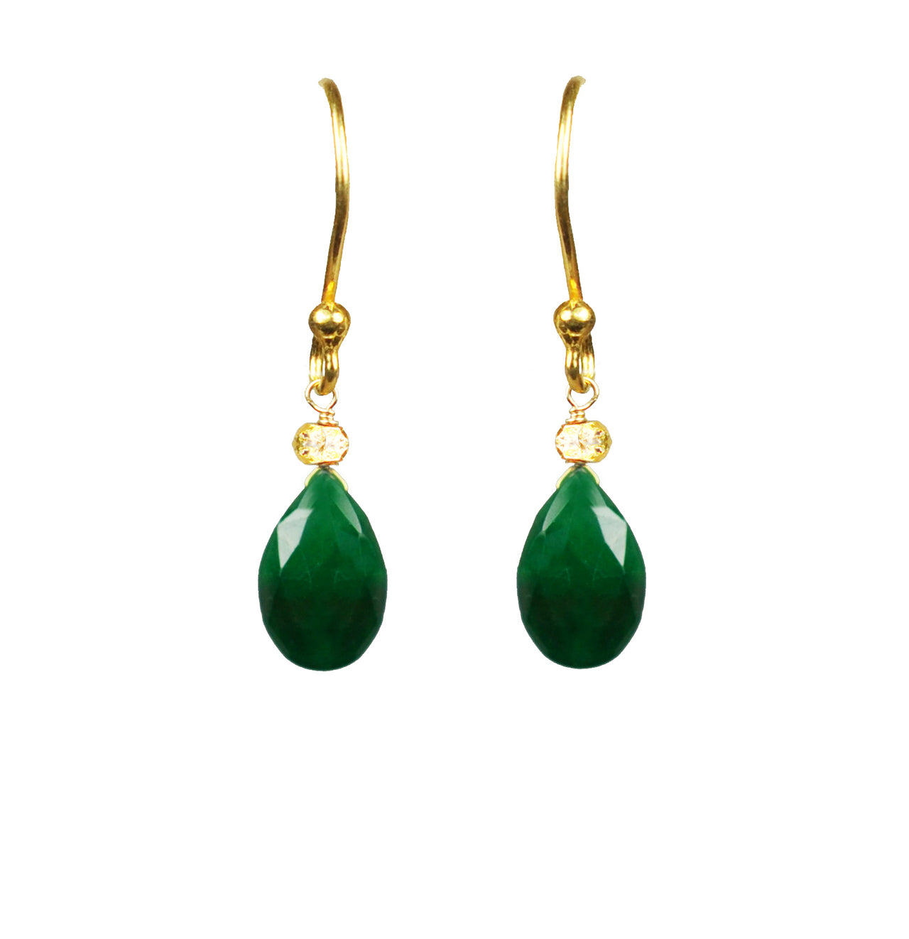 Gena Myint - Emerald Drop Vermeil Earrings -