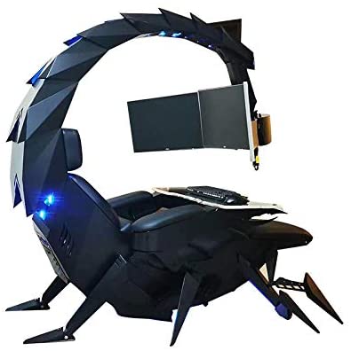 BM - Scorpion Adjustable Hanging Monitor - Ergonomical Scorpion Integrated Cockpit Gaming / Work Chair - [5-10 DAY DELIVERY] - DK GY - CHECK OUT OTHER STATIONS UNDER SCORPION GAMING & WORK COCKPITS UNDER ACCESSORIES! -