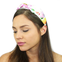 Thumbnail for KRISTIN PERRY - Floral Silk Top Knot Headband - 6 COLORS / PATTERNS -