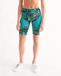 Thumbnail for Chaluisant - Sea Petal Swirls Women's Mid-Rise Bike Shorts -